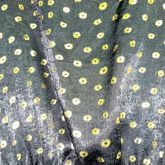 aeon Beautiful Black and Gold Metallic Blouse with Front Belt- Medium - Picture 5 of 8